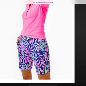 Lilly Pulitzer 9” Natia Midrise Knit Short in Navy Blue